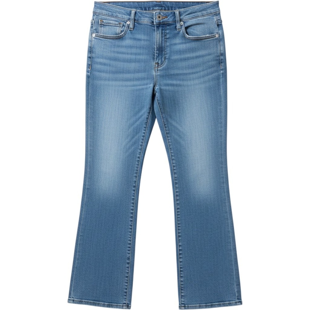 Madewell Cali Demi-Boot Jeans Blue Raw Hem Size‎ 33 Medium Wash Distressed